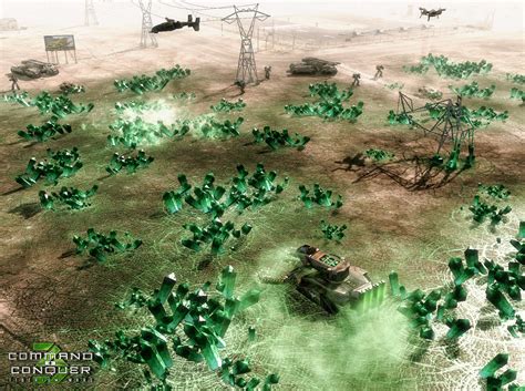 In C&C3 Tiberium Wars, the tiberium fields in satellite images  .